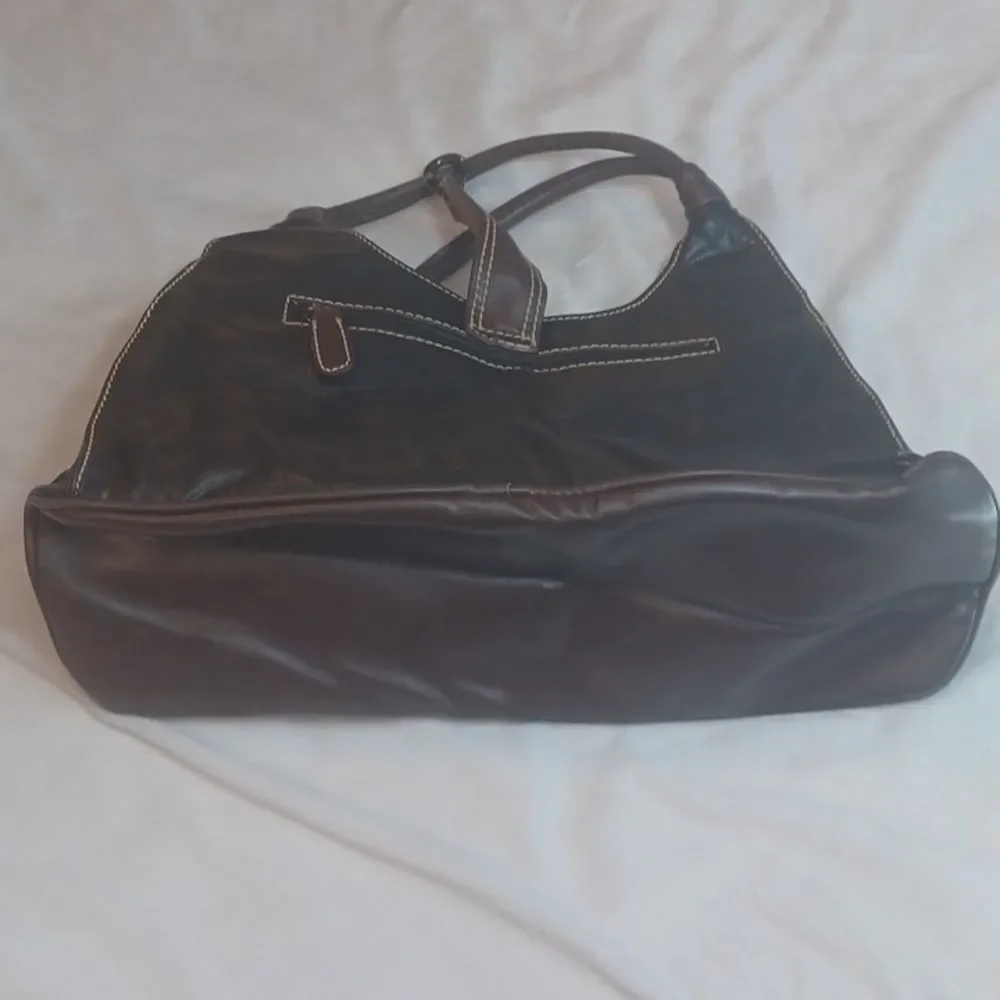 Babila Western Studded Two Tone Brown Leather Handbag Anti‎ Theft